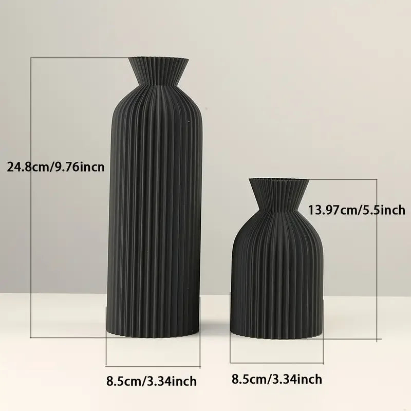 Black Boho Chic Plastic Flower Vase - 3D Printed Decorative Centerpiece 5