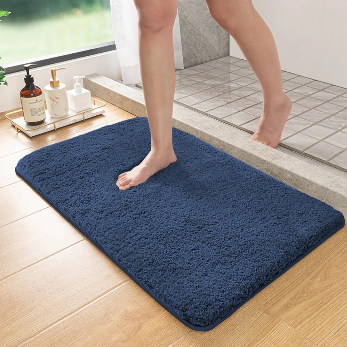 Non-Slip Bath Mat - Absorbent Furry Bathroom Rug for Safety and Comfort 6