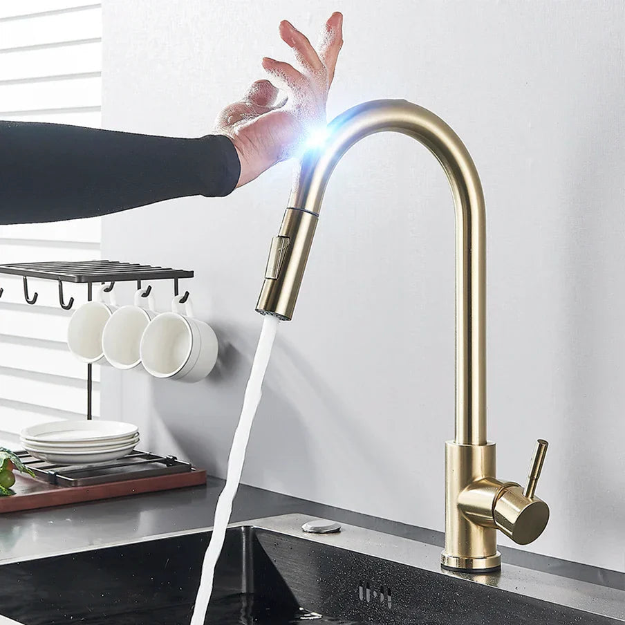 Touch Sensor Kitchen Faucet with Pull-Out Spray, Brushed Nickel Finish 1