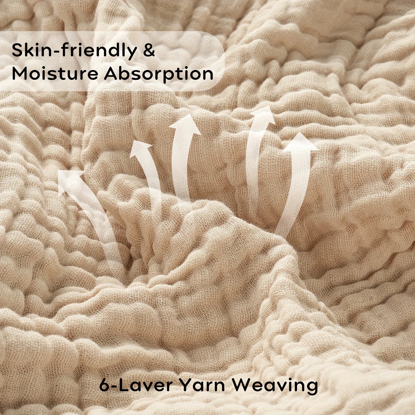 100% Cotton Muslin Throw Blanket - Lightweight Boho Design for Couch & Bed 4