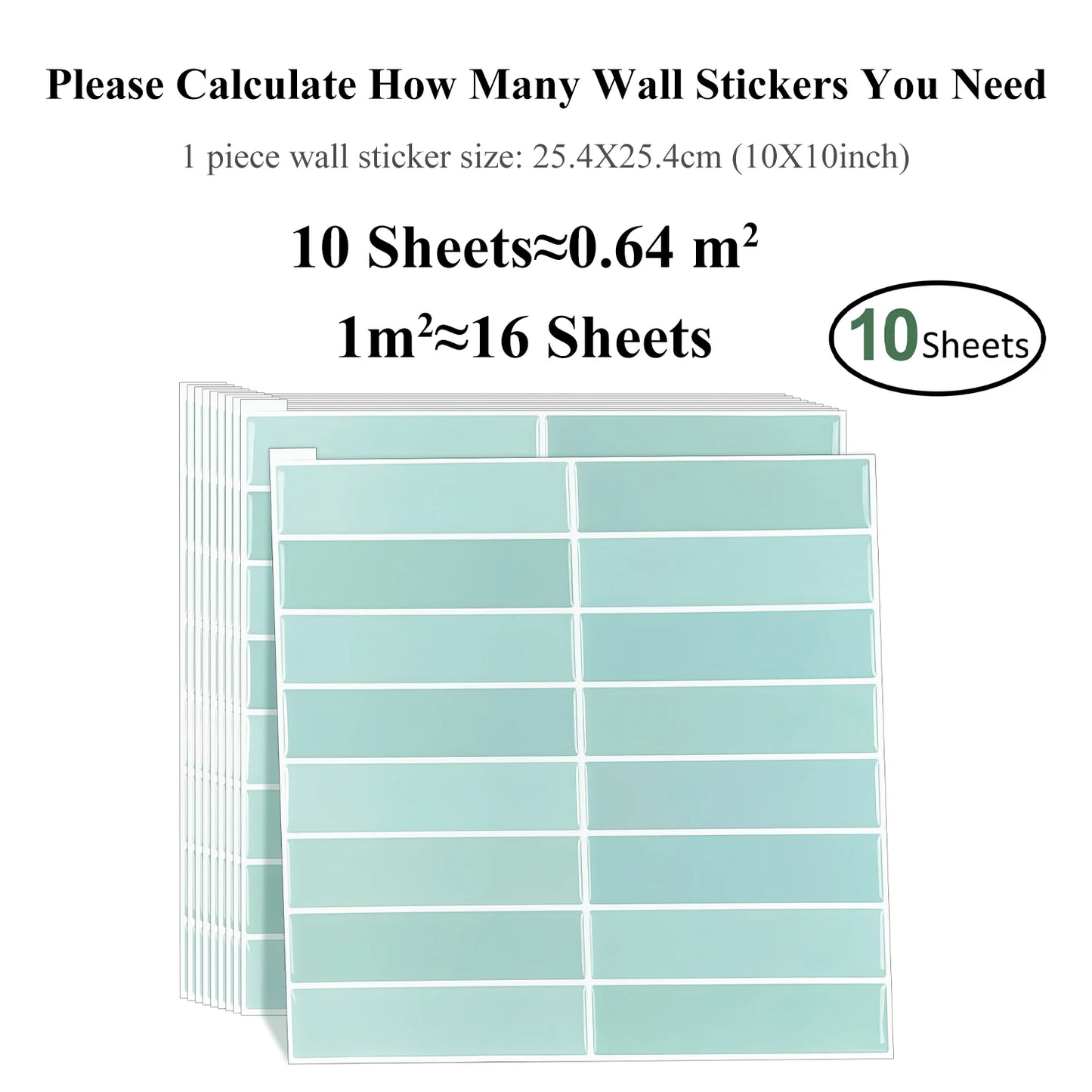 10 PCS Waterproof Self Adhesive Wall Tiles for Kitchen & Bathroom Decor 11