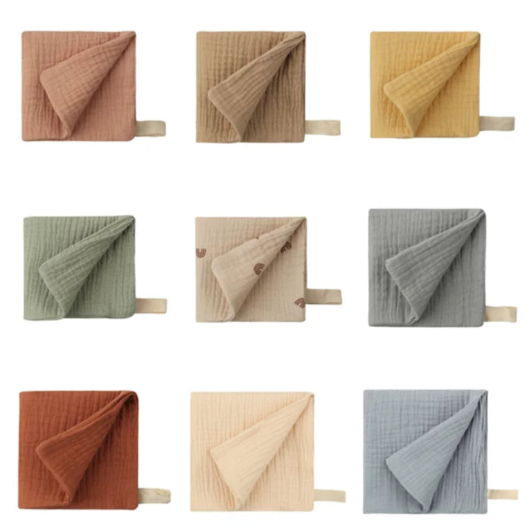 5-Pack Soft Cotton Baby Towels - Multi-Functional Muslin Squares for Bathing & Feeding 4