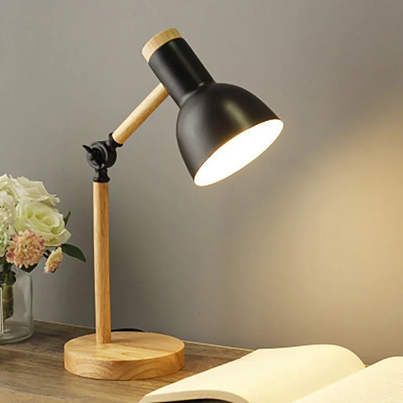 Adjustable Wooden Table Lamp - Nordic Design Bedside & Desk Lamp with Colorful Finish 4