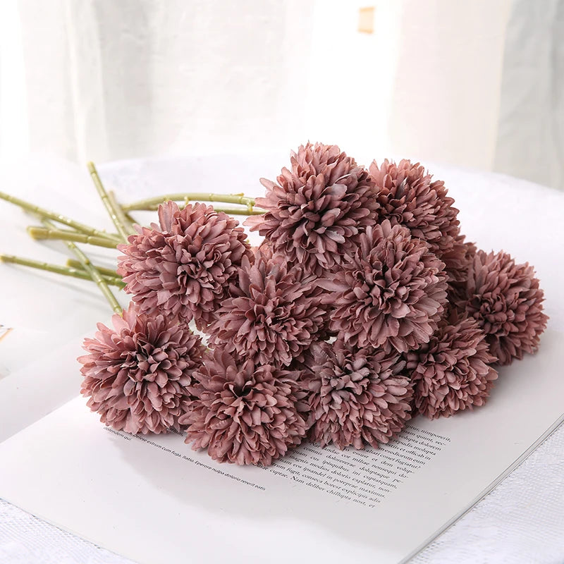 Artificial Hydrangea Flower Bouquet - 3 or 5 Pcs Silk Faux Flowers for Home Decor & Weddings 11