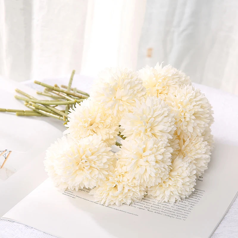 Artificial Hydrangea Flower Bouquet - 3 or 5 Pcs Silk Faux Flowers for Home Decor & Weddings 15