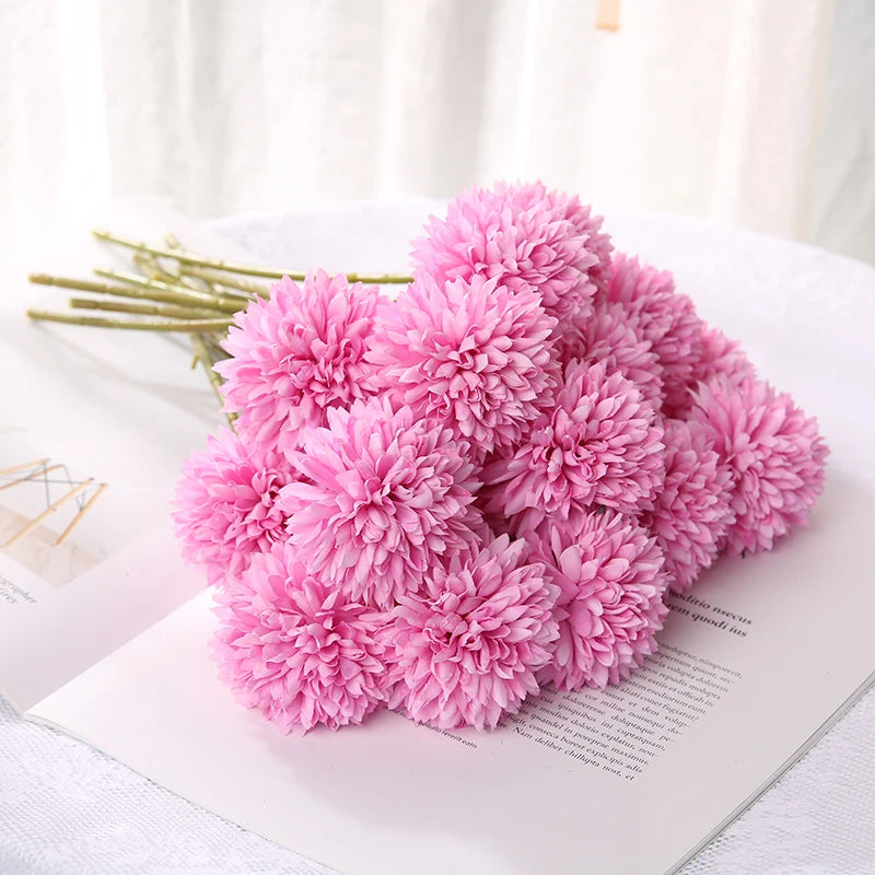 Artificial Hydrangea Flower Bouquet - 3 or 5 Pcs Silk Faux Flowers for Home Decor & Weddings 17