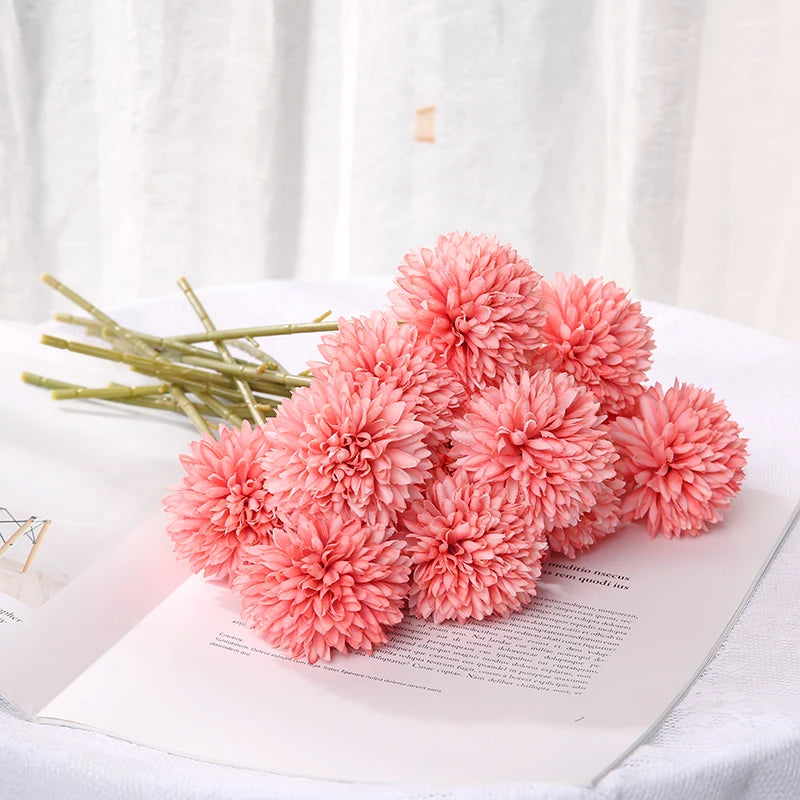 Artificial Hydrangea Flower Bouquet - 3 or 5 Pcs Silk Faux Flowers for Home Decor & Weddings 18