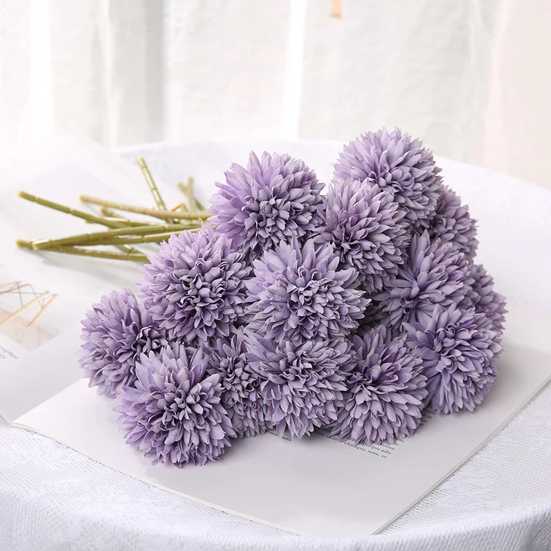 Artificial Hydrangea Flower Bouquet - 3 or 5 Pcs Silk Faux Flowers for Home Decor & Weddings 20