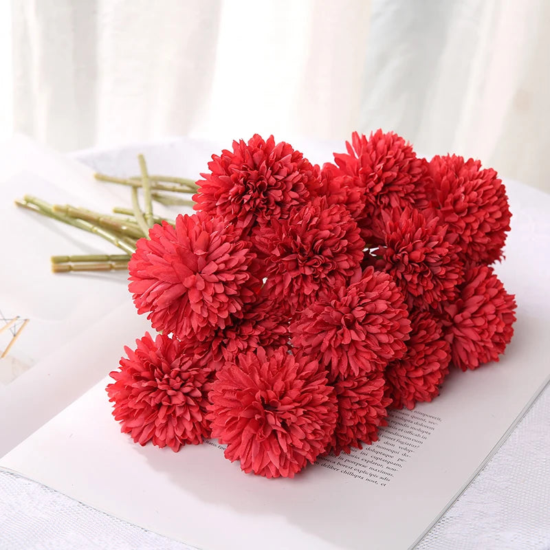 Artificial Hydrangea Flower Bouquet - 3 or 5 Pcs Silk Faux Flowers for Home Decor & Weddings 21