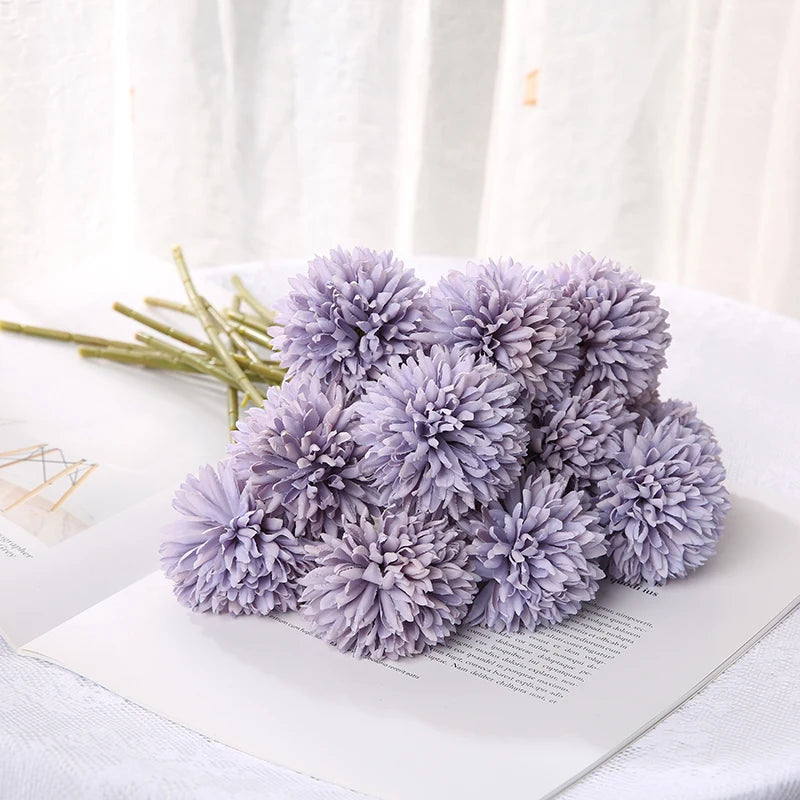 Artificial Hydrangea Flower Bouquet - 3 or 5 Pcs Silk Faux Flowers for Home Decor & Weddings 23