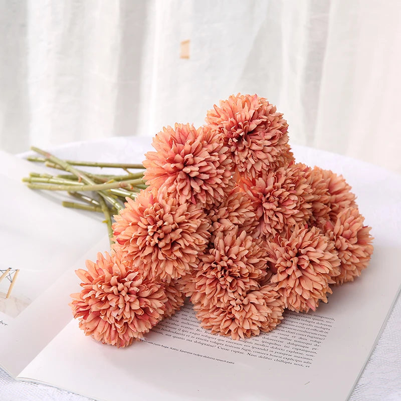Artificial Hydrangea Flower Bouquet - 3 or 5 Pcs Silk Faux Flowers for Home Decor & Weddings 6