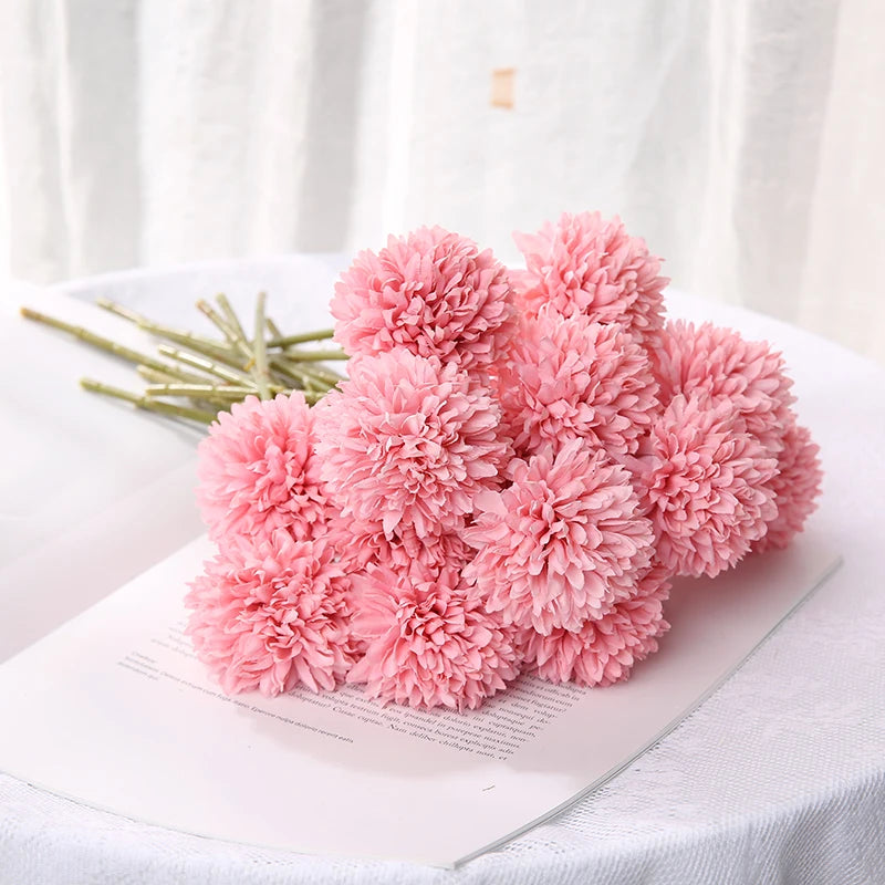 Artificial Hydrangea Flower Bouquet - 3 or 5 Pcs Silk Faux Flowers for Home Decor & Weddings 7