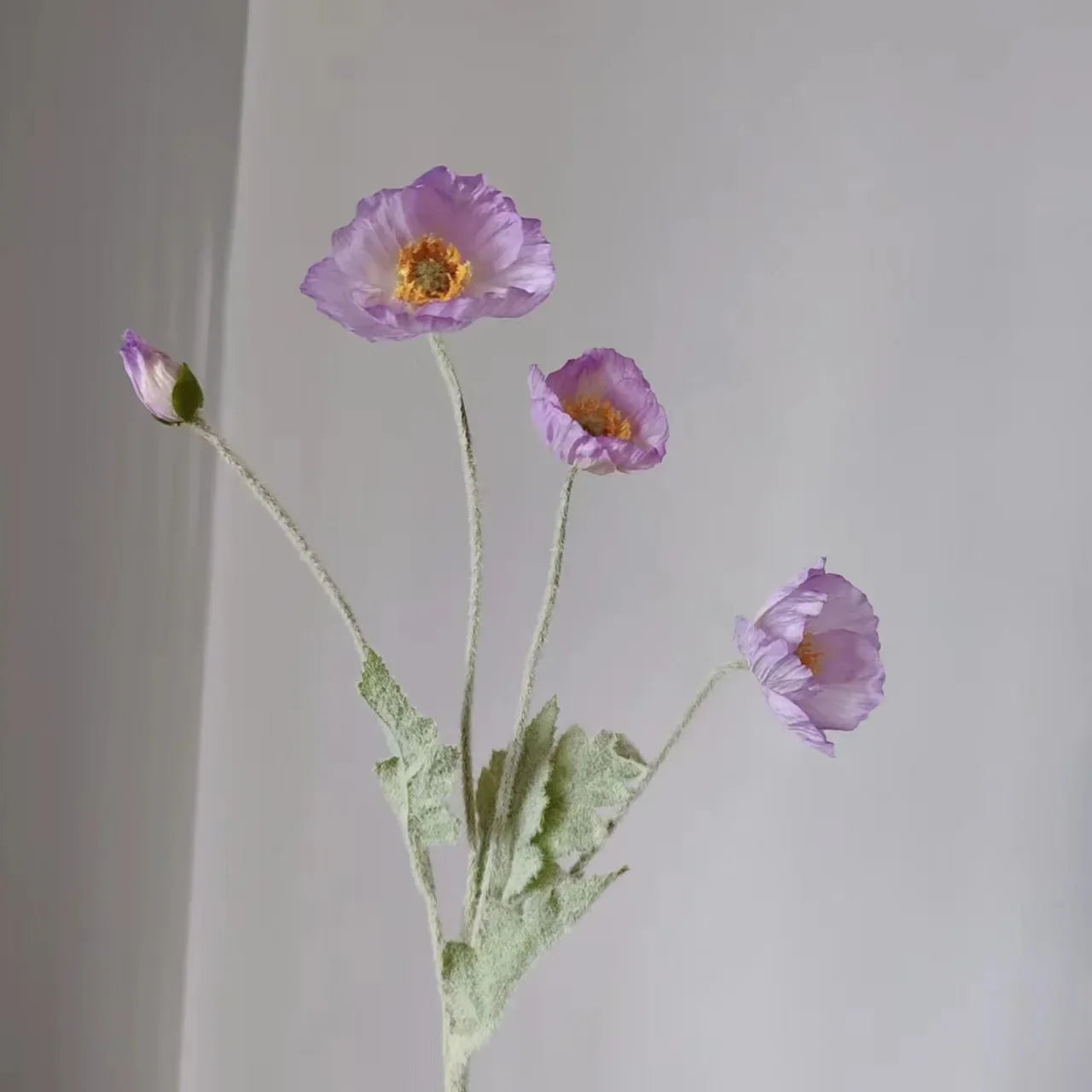 Artificial Poppy Silk Flowers Bouquet - Long Stem Faux Flower Arrangement for Home and Wedding Decor 10