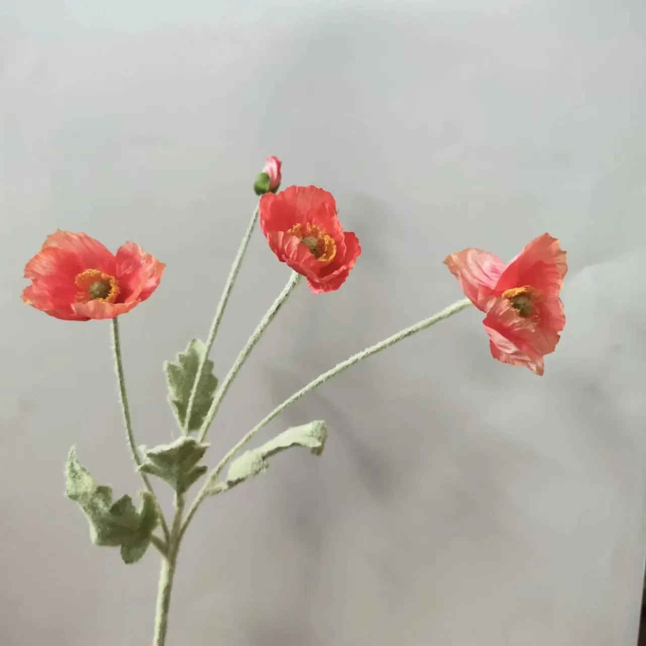 Artificial Poppy Silk Flowers Bouquet - Long Stem Faux Flower Arrangement for Home and Wedding Decor 20
