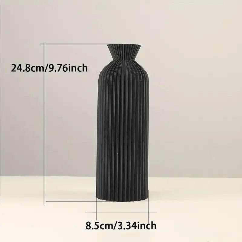 Black Boho Chic Plastic Flower Vase - 3D Printed Decorative Centerpiece 4