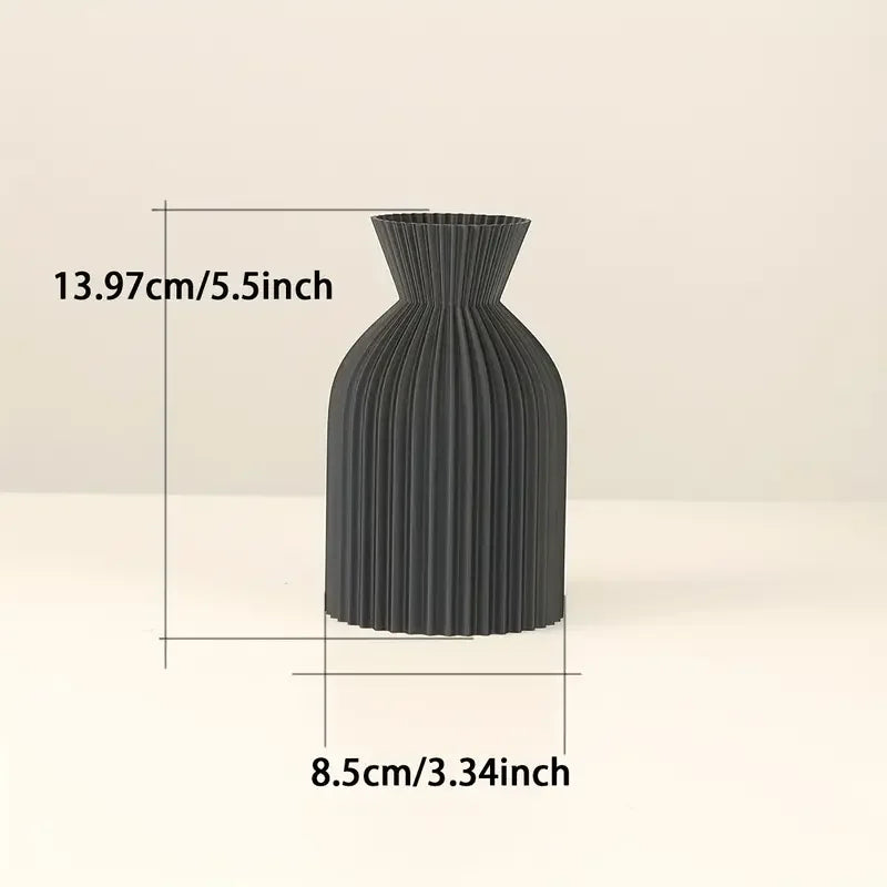 Black Boho Chic Plastic Flower Vase - 3D Printed Decorative Centerpiece 7