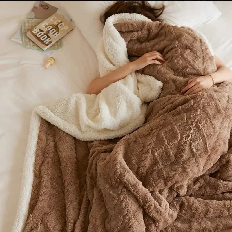 Cozy Thick Winter Lambswool Blanket - Ultra-Soft, Machine Washable, Plush Comfort 0