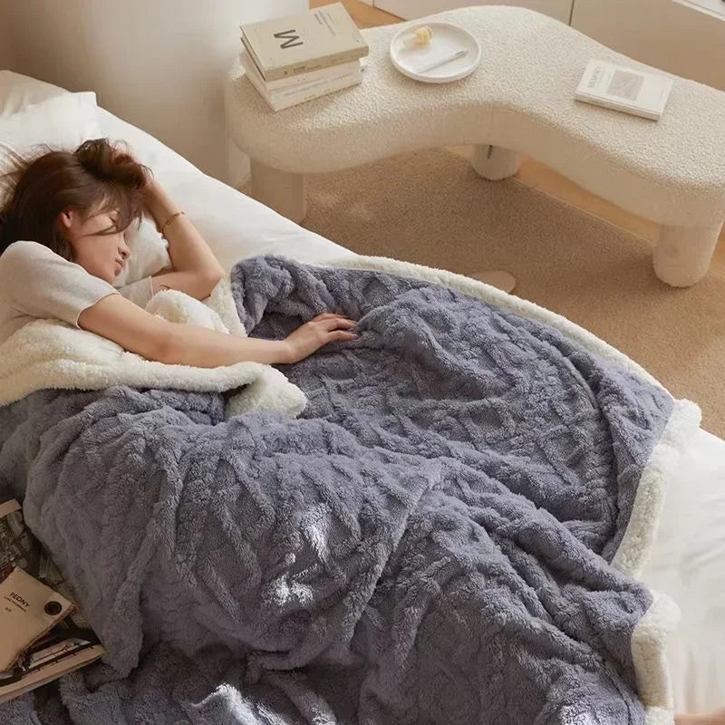 Cozy Thick Winter Lambswool Blanket - Ultra-Soft, Machine Washable, Plush Comfort 4