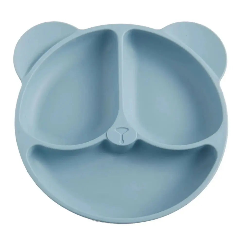 Cute Bear Silicone Suction Cup Dinner Plate - 3-Compartment Baby Bowl 6