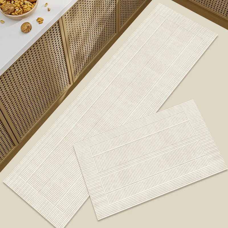 Diatomaceous Earth Washable Kitchen Rugs - 2pc Absorbent Non-Slip Mats 11