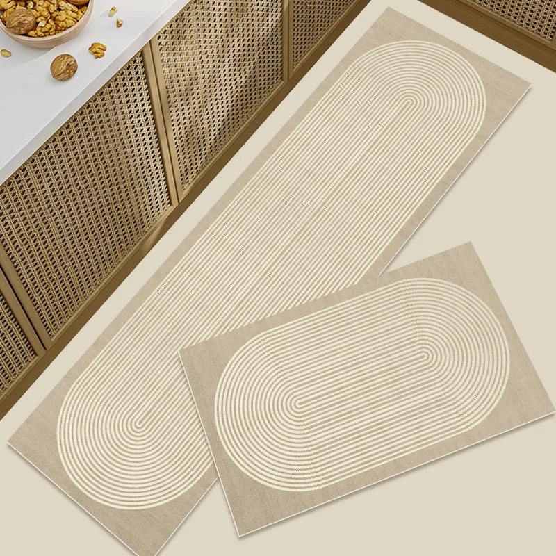 Diatomaceous Earth Washable Kitchen Rugs - 2pc Absorbent Non-Slip Mats 3