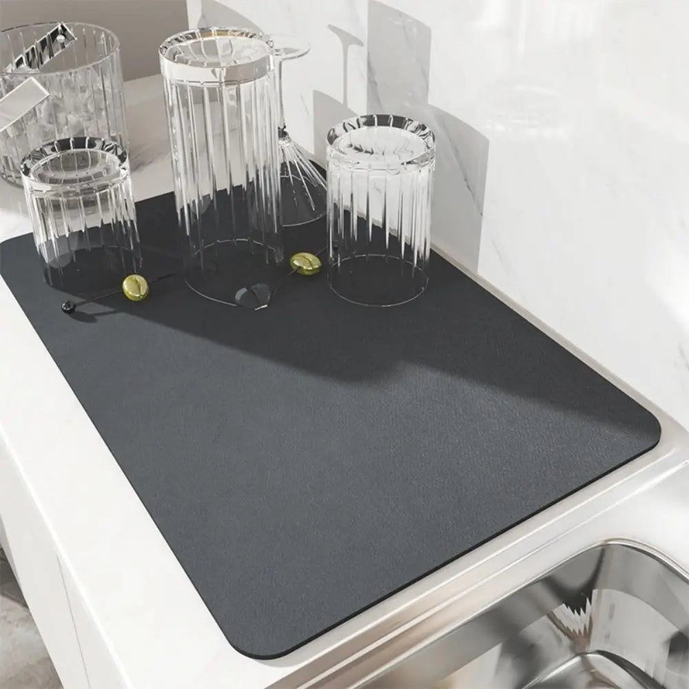 Diatomite Quick-Drying Kitchen Mat - Absorbent Non-Slip Dish Drying Rug 1