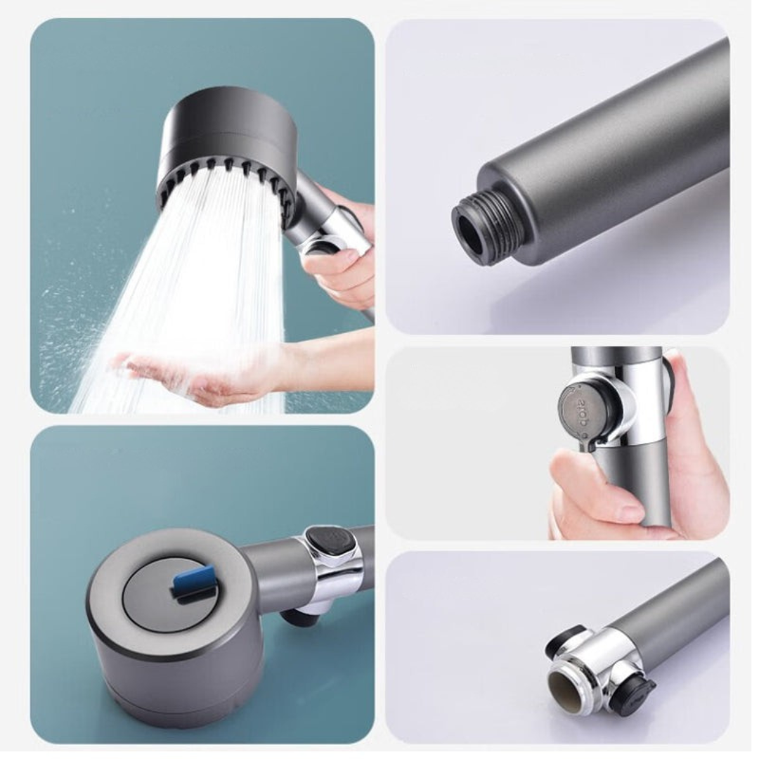 High Pressure Filtered Shower Head with 9-Layer Filtration System & Hose 1