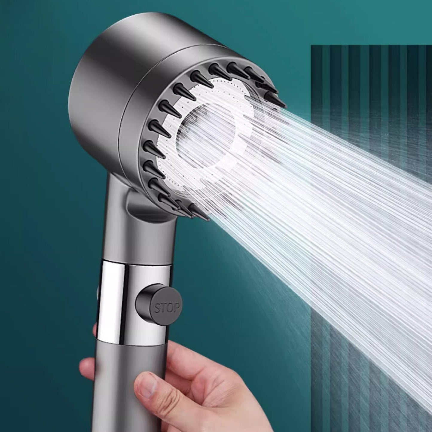 High Pressure Filtered Shower Head with 9-Layer Filtration System & Hose 3