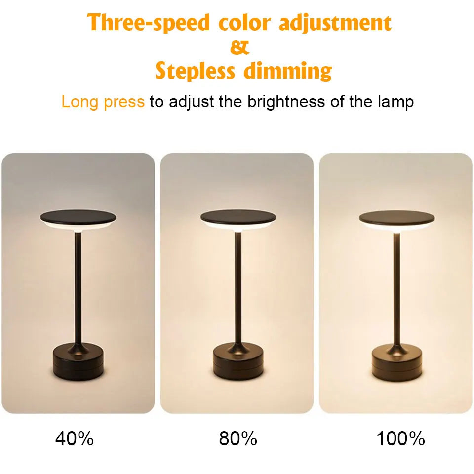 LED Cordless Table Lamp - Touch Sensor, USB Rechargeable Nightstand & Desk Light 3