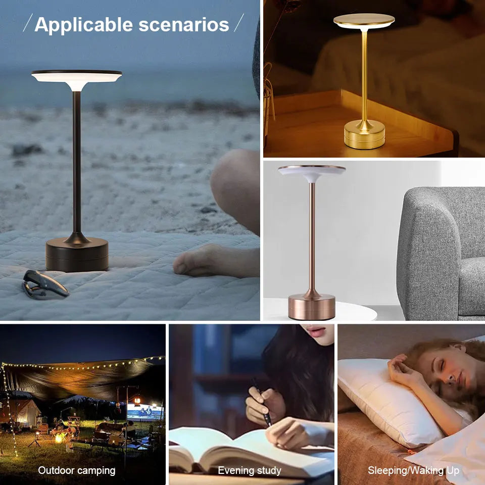 LED Cordless Table Lamp - Touch Sensor, USB Rechargeable Nightstand & Desk Light 5