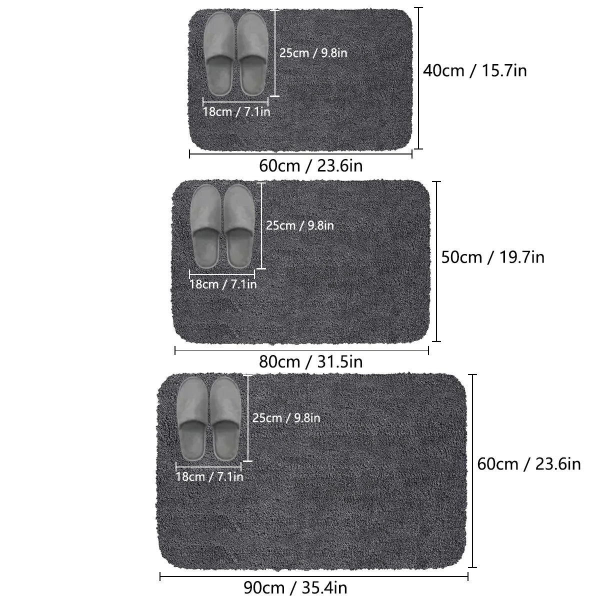 Non-Slip Bath Mat - Absorbent Furry Bathroom Rug for Safety and Comfort 1