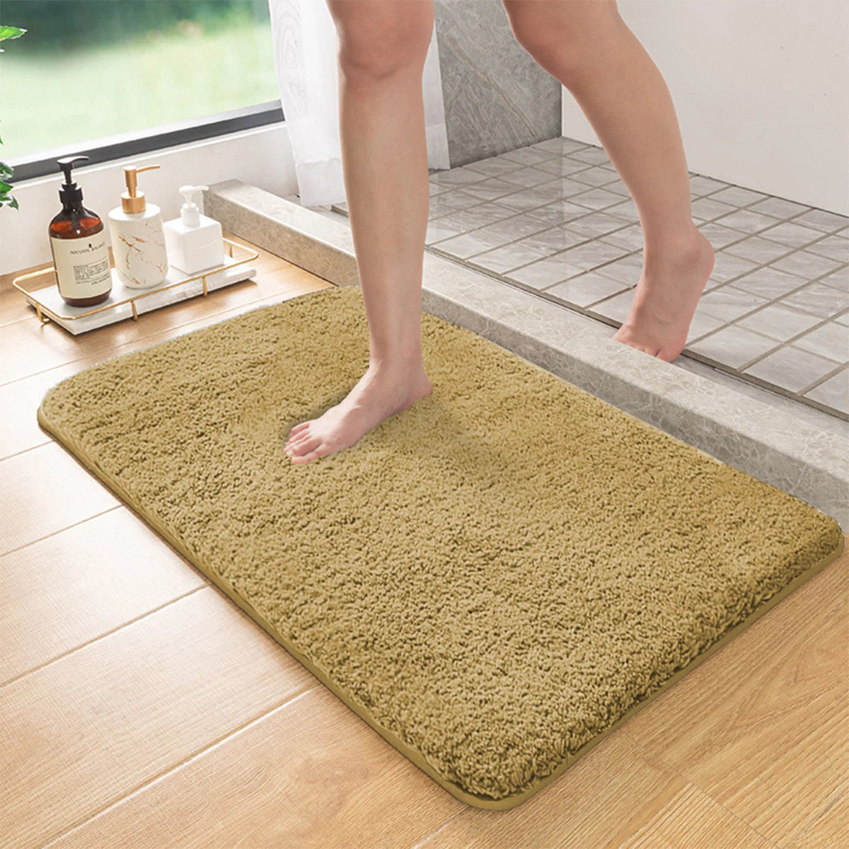 Non-Slip Bath Mat - Absorbent Furry Bathroom Rug for Safety and Comfort 8