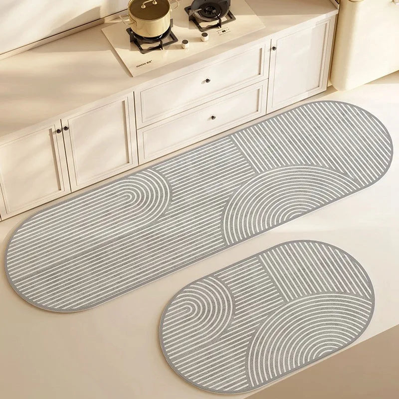 Non-Slip Washable Rug - Soft Velvet Kitchen & Bathroom Mat with Rubber Backing 0