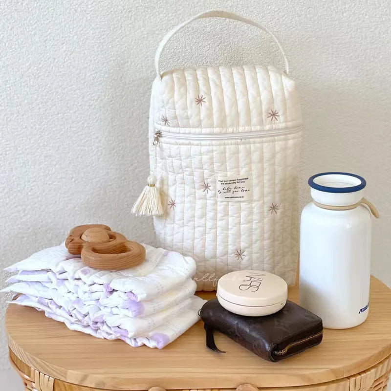 Quilted Portable Baby Diaper Caddy Organizer - Stylish Nappy Caddy for Diapers 2