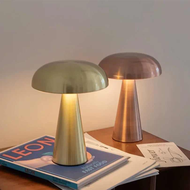 Rechargeable Mushroom LED Table Lamp - Cordless Touch Sensor Bedside Light 4