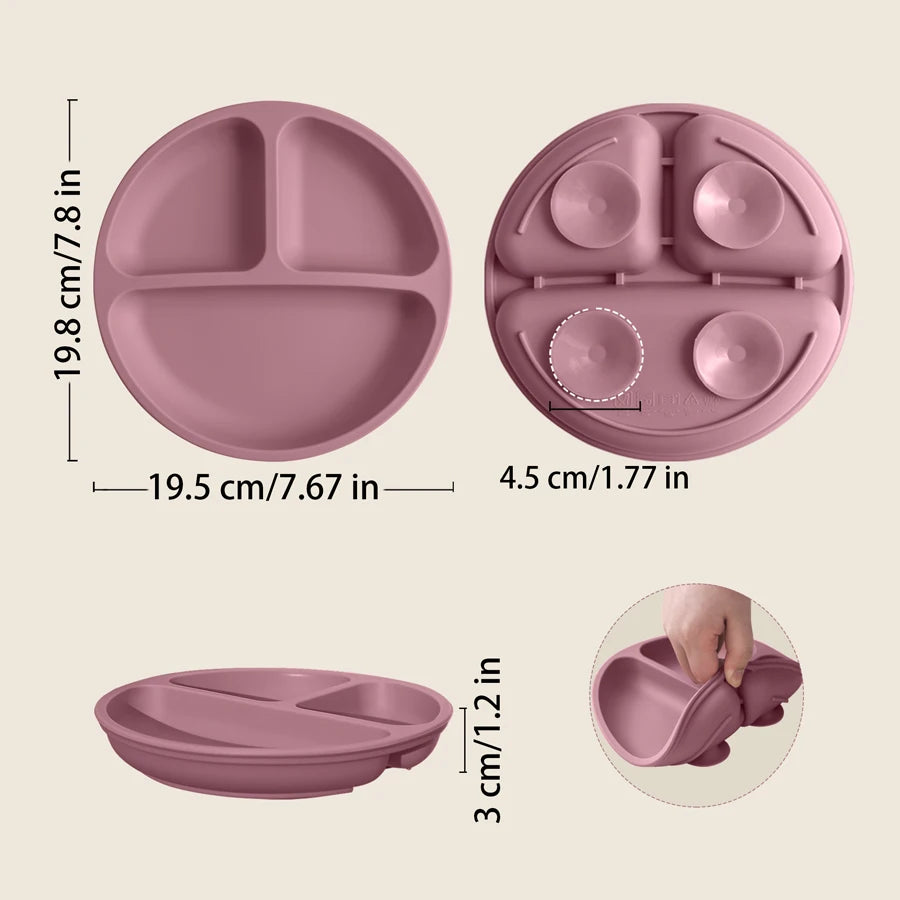 Silicone Suction Plate for Babies - BPA-Free Toddler Dining Tableware 2