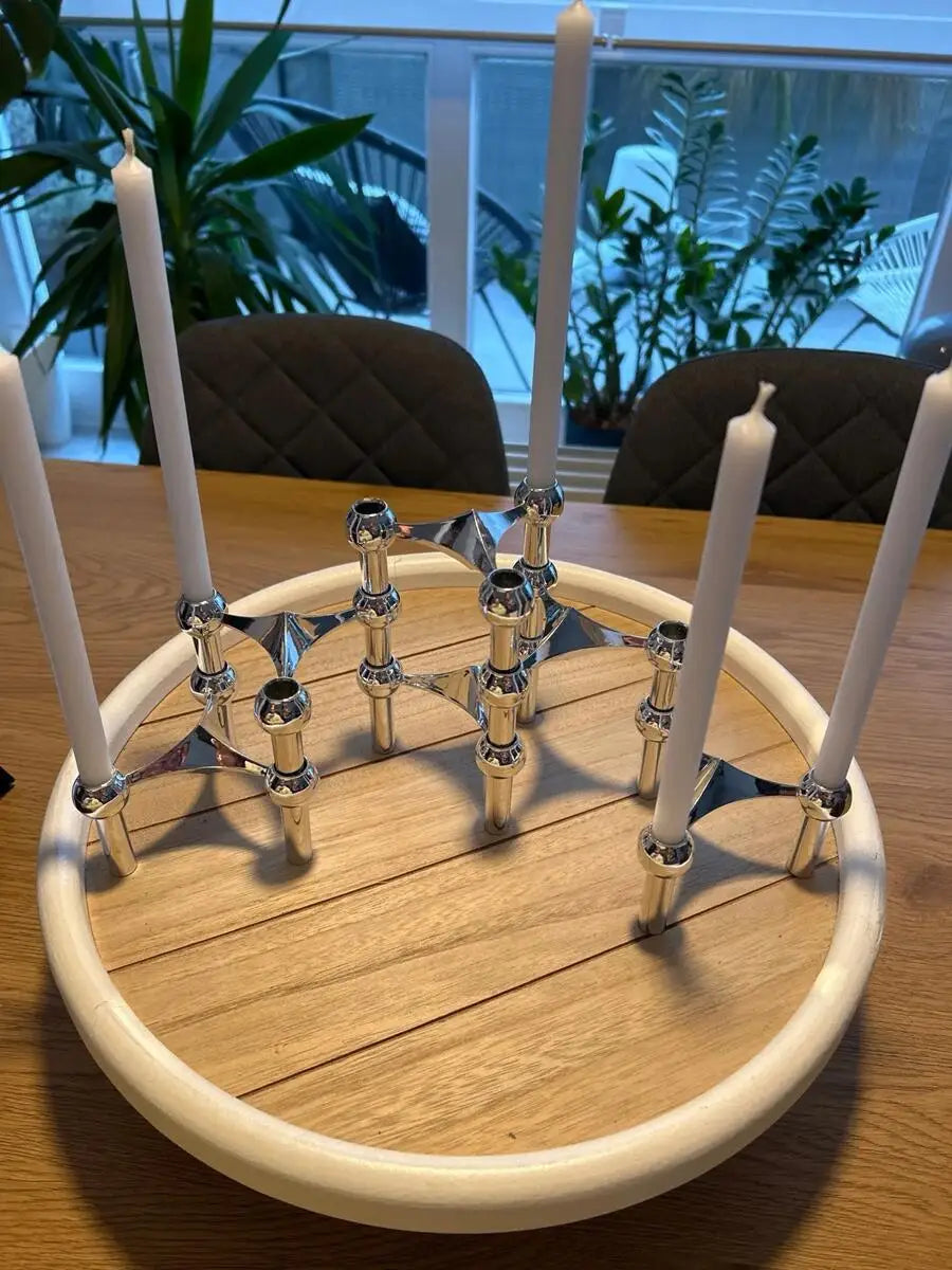 Silver Metal Molecular Structure Candlestick Holder - Elegant Candle Holder for Home Décor 2