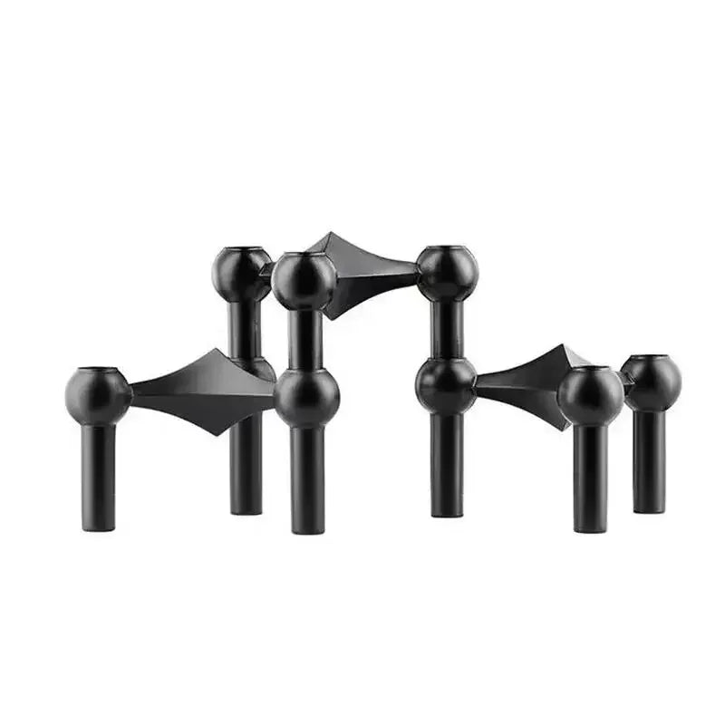 Silver Metal Molecular Structure Candlestick Holder - Elegant Candle Holder for Home Décor 7