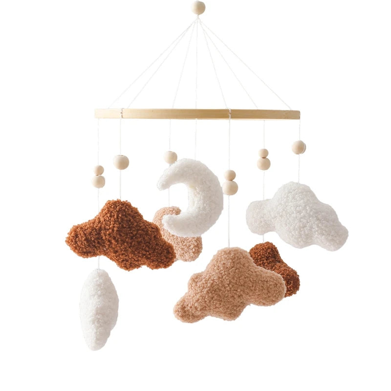 Soft Felt Cartoon Bear Crib Mobile with Gentle Bells for Newborns 14