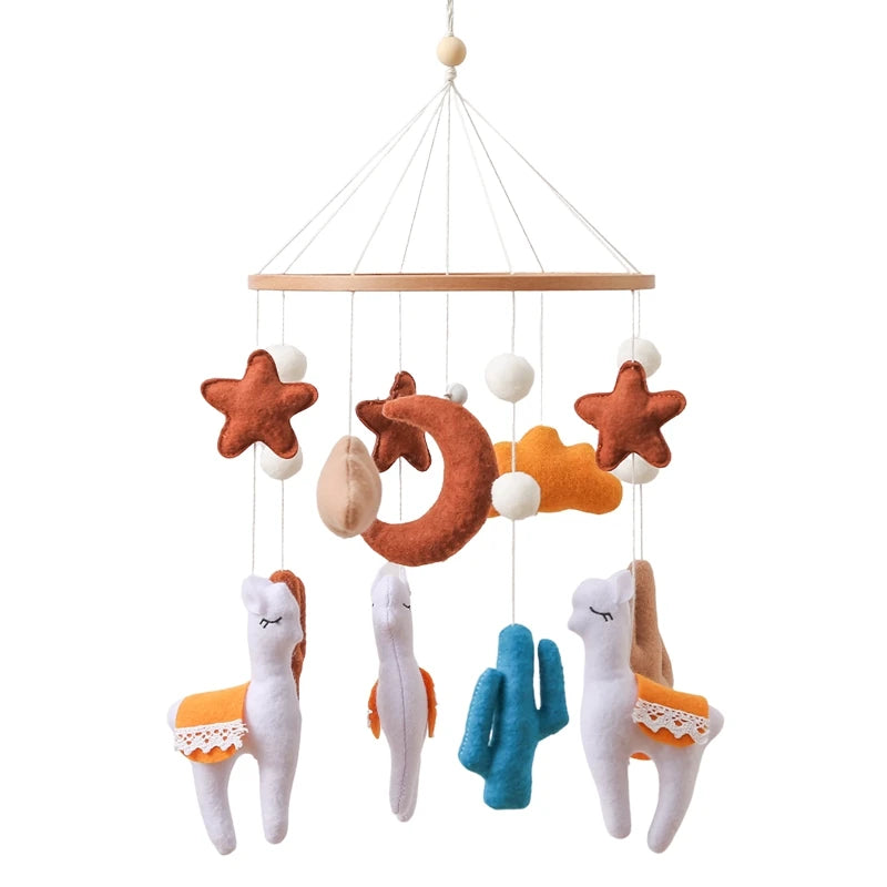 Soft Felt Cartoon Bear Crib Mobile with Gentle Bells for Newborns 17