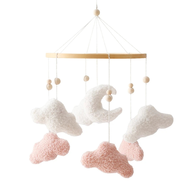 Soft Felt Cartoon Bear Crib Mobile with Gentle Bells for Newborns 7