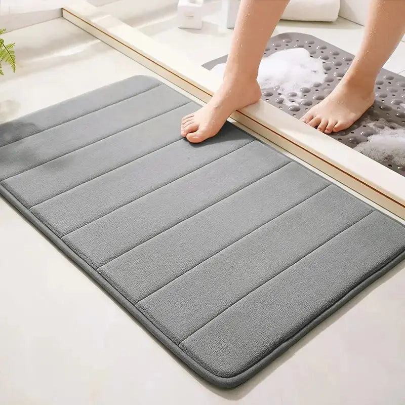 Soft Memory Cotton Non-Slip Bath Mat - Quick Drying, Machine Washable Bathroom Rug 0