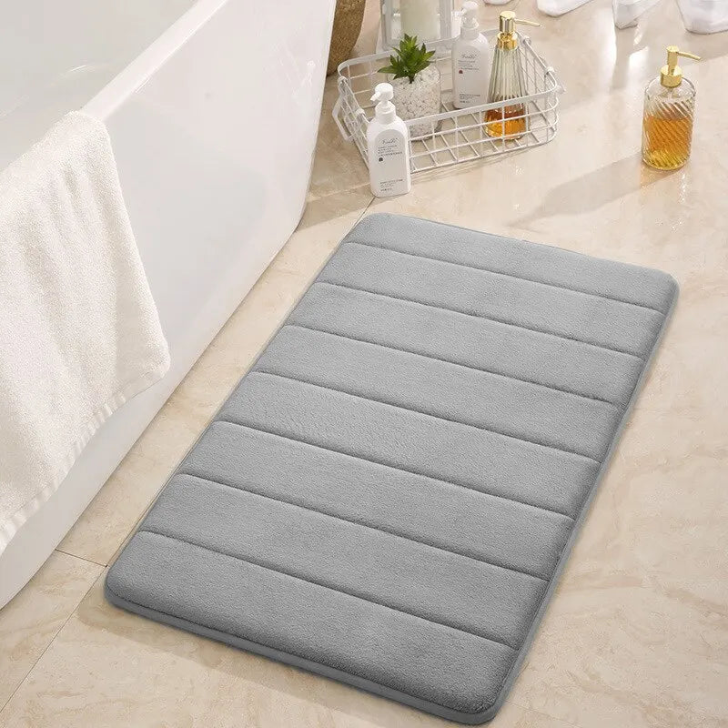 Soft Memory Cotton Non-Slip Bath Mat - Quick Drying, Machine Washable Bathroom Rug 1