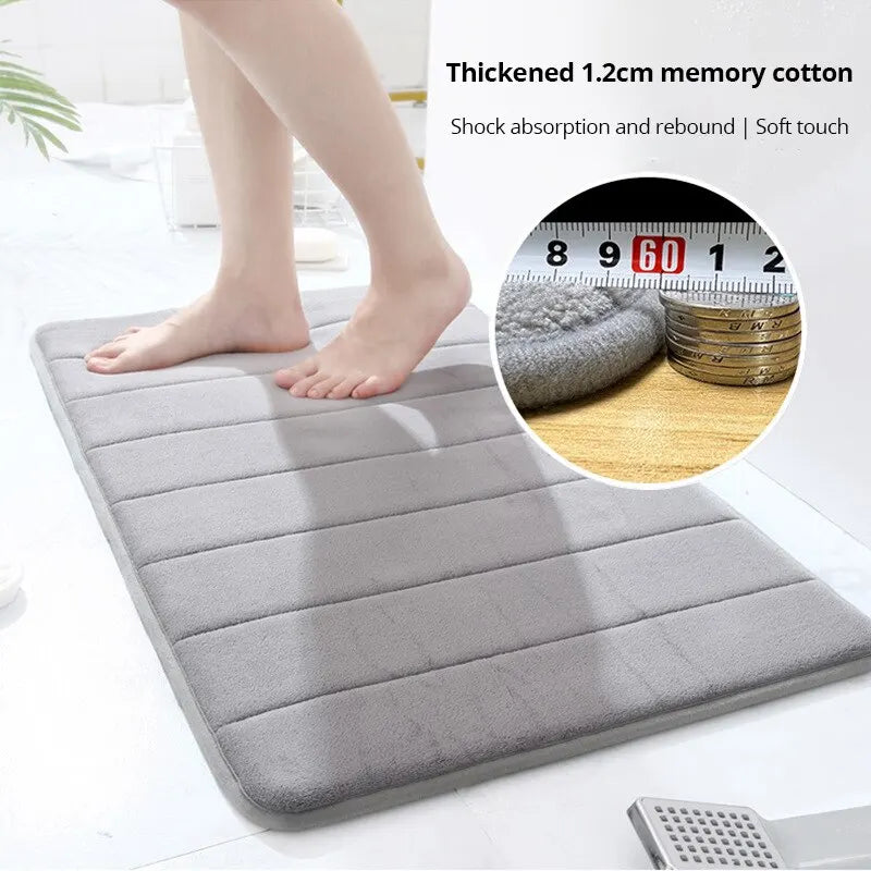 Soft Memory Cotton Non-Slip Bath Mat - Quick Drying, Machine Washable Bathroom Rug 2
