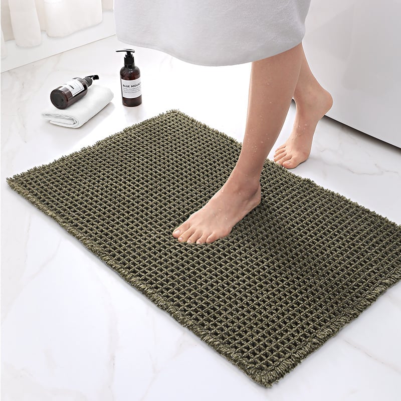 Soft Waffle Bath Runner Mat - Super Absorbent, Non-Slip Bathroom Rug 12