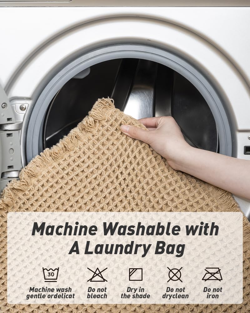 Soft Waffle Bath Runner Mat - Super Absorbent, Non-Slip Bathroom Rug 3