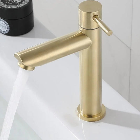 Stainless Steel Bathroom Sink Faucet - Eco-Friendly Single Handle Cold Water Tap 1