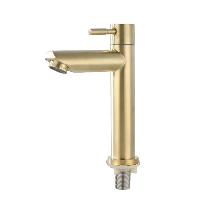 Stainless Steel Bathroom Sink Faucet - Eco-Friendly Single Handle Cold Water Tap 6