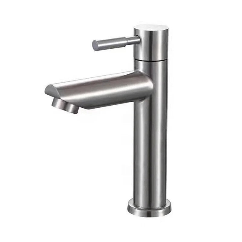 Stainless Steel Bathroom Sink Faucet - Eco-Friendly Single Handle Cold Water Tap 7