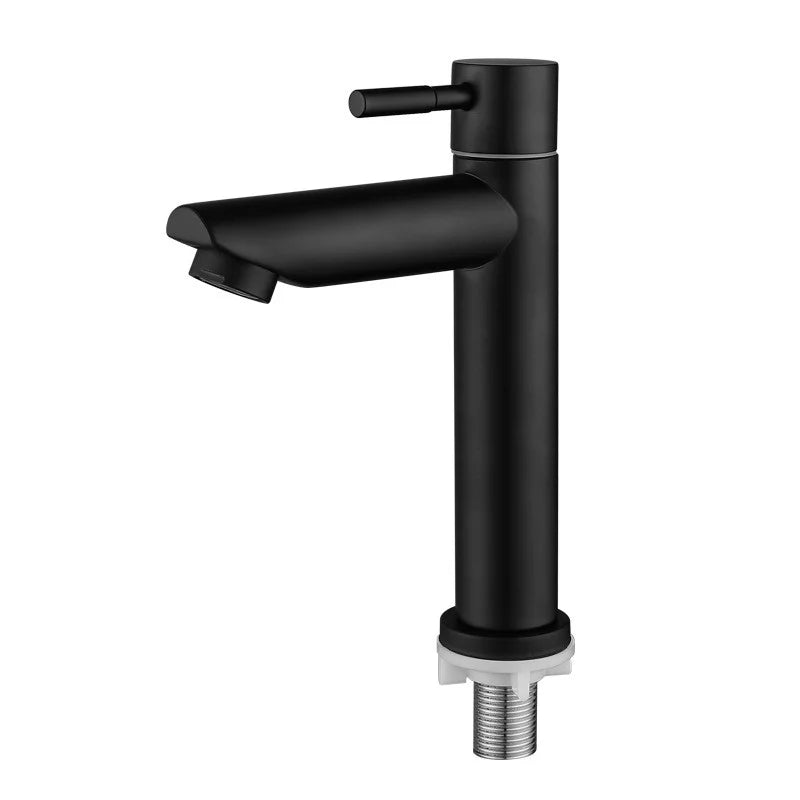 Stainless Steel Bathroom Sink Faucet - Eco-Friendly Single Handle Cold Water Tap 8